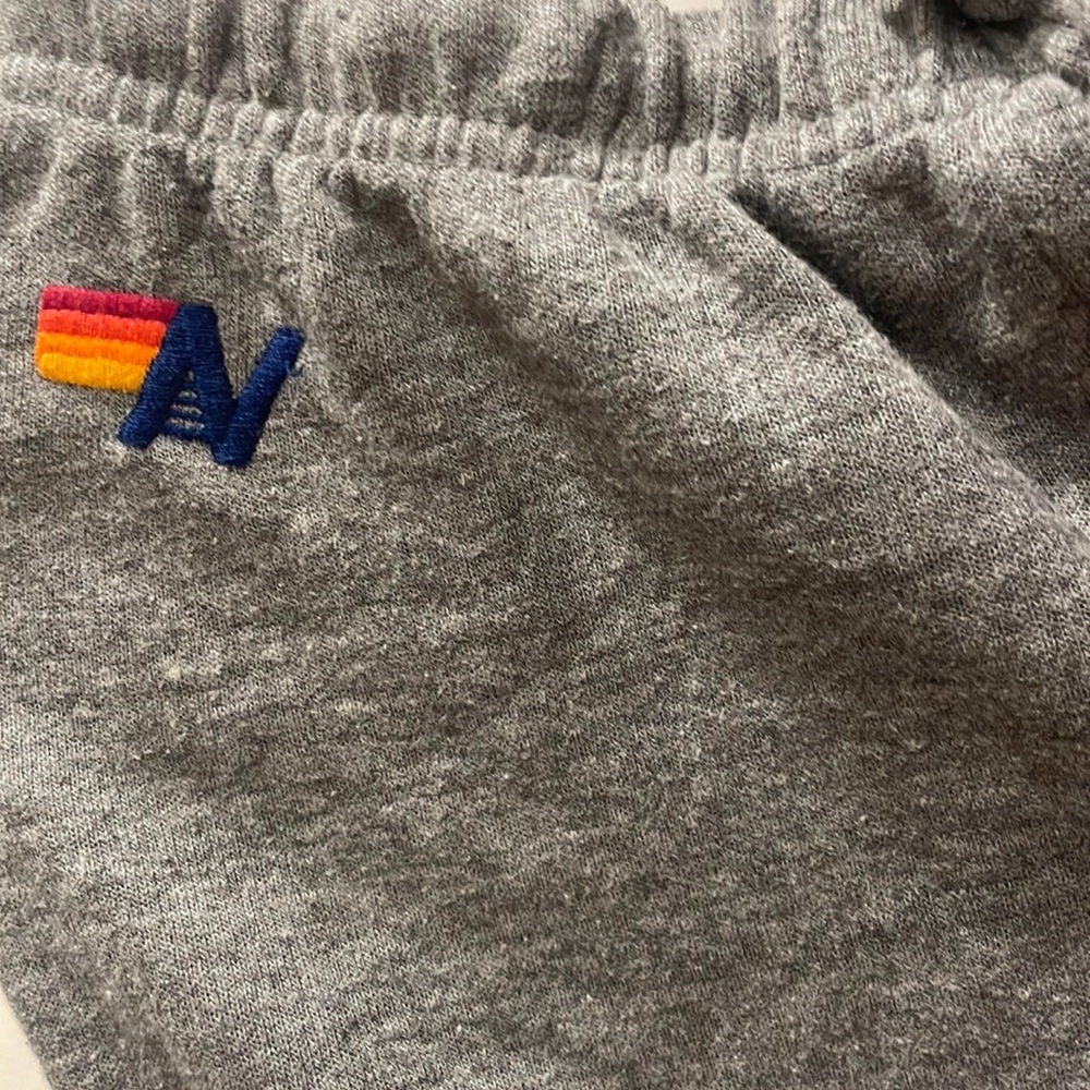 aviator nation grey with black lighting bolt sweatpants size xs no major stains